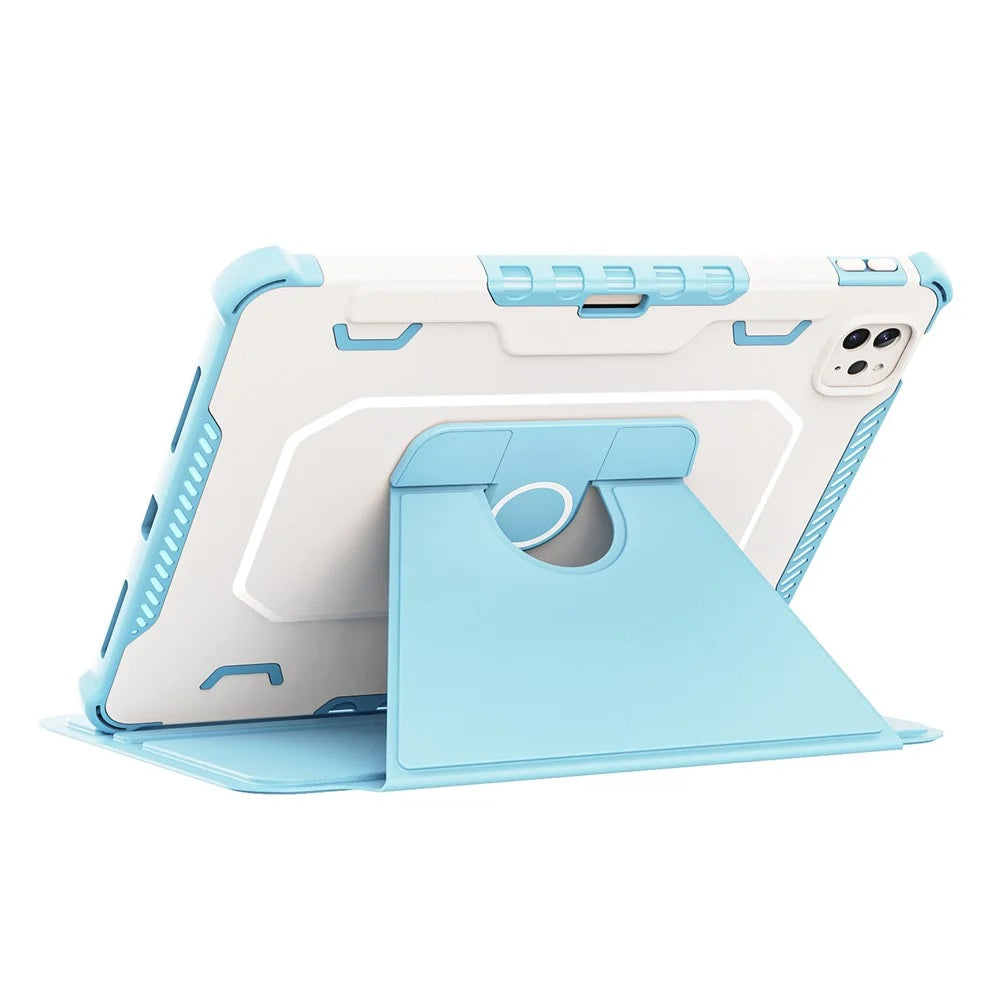 For iPad Pro 11 (2020) / (2021) / (2022) / iPad Air 10.9 (2020) / (2022) Leather Tablet Cover Auto Wake / Sleep Adjustable Stand Case - Blue - 2