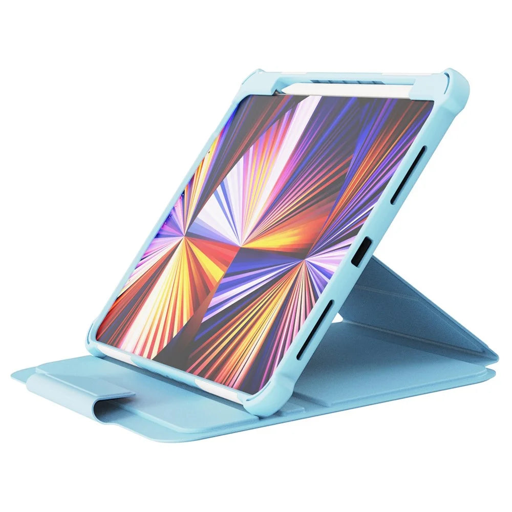 For iPad Pro 11 (2020) / (2021) / (2022) / iPad Air 10.9 (2020) / (2022) Leather Tablet Cover Auto Wake / Sleep Adjustable Stand Case - Blue - 4