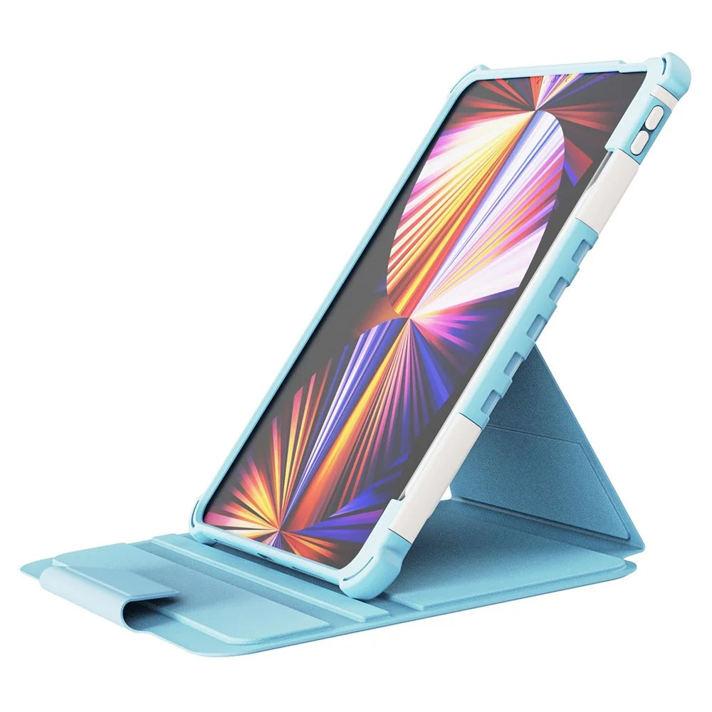 For iPad Pro 11 (2020) / (2021) / (2022) / iPad Air 10.9 (2020) / (2022) Leather Tablet Cover Auto Wake / Sleep Adjustable Stand Case - Blue - 5