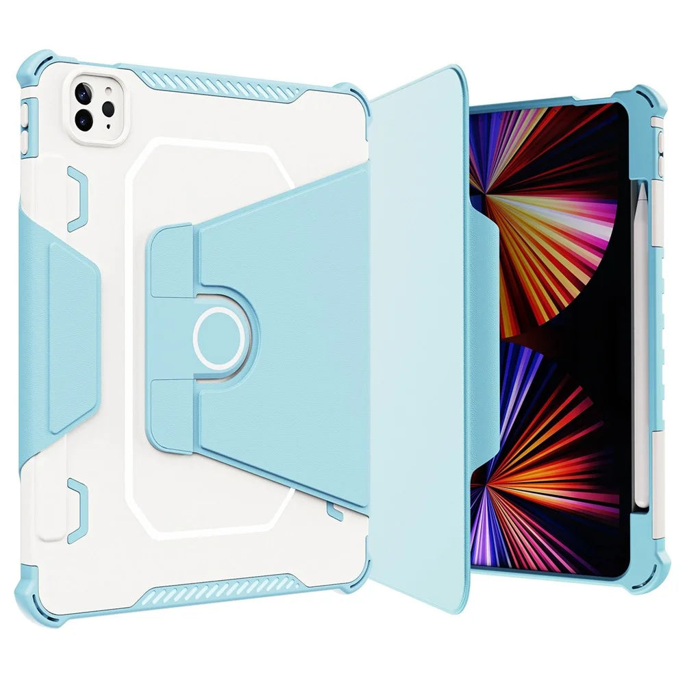 For iPad Pro 11 (2020) / (2021) / (2022) / iPad Air 10.9 (2020) / (2022) Leather Tablet Cover Auto Wake / Sleep Adjustable Stand Case - Blue - 7