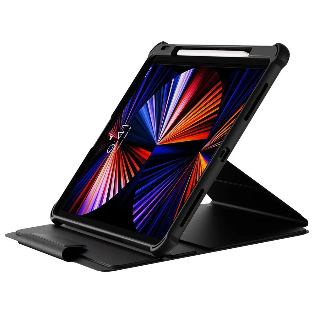 For iPad Pro 12.9 (2022) / (2021) / (2020) 360-Degree Rotation Armor Leather Tablet Cover Auto Wake / Sleep Anti-drop Anti-scratch Stand Case - Black - 4