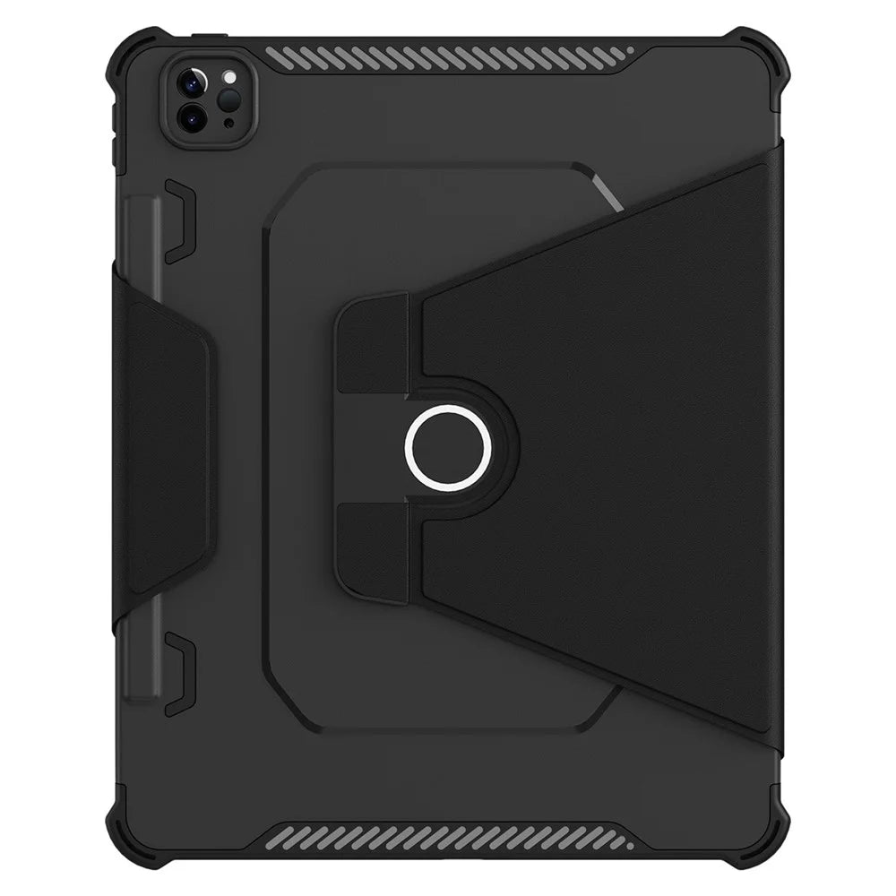 For iPad Pro 12.9 (2022) / (2021) / (2020) 360-Degree Rotation Armor Leather Tablet Cover Auto Wake / Sleep Anti-drop Anti-scratch Stand Case - Black - 6