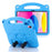 For iPad (2025) / 10.9 (2022) Cartoon Panda EVA Tablet Case Kickstand Hand Grip Shock-Absorbing Protective Cover - Blue - 1