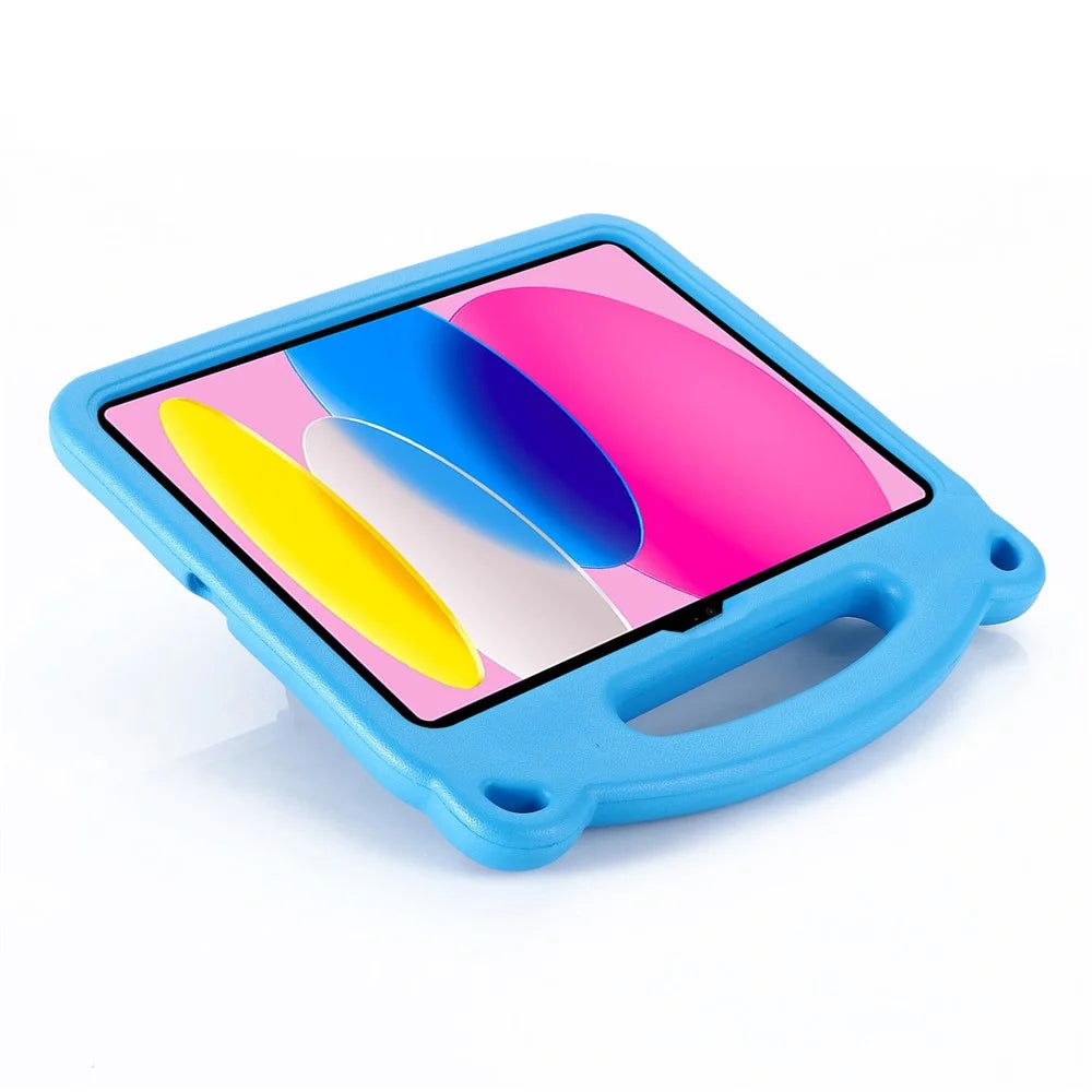 For iPad (2025) / 10.9 (2022) Cartoon Panda EVA Tablet Case Kickstand Hand Grip Shock-Absorbing Protective Cover - Blue - 6