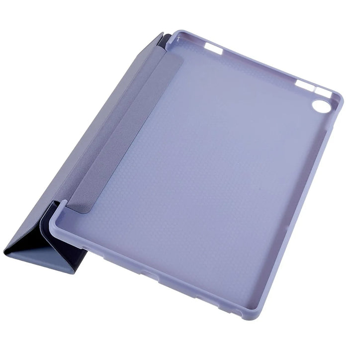 For Lenovo Tab M10 Plus (3rd Gen) / Xiaoxin Pad 2022 10.6 inch Three-fold Stand PU Leather Cover Full Protection Soft Silicone Tablet Case - Purple - 4