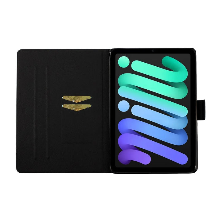 For iPad (2025) / 10.9 (2022) Stand Card Holder Pattern Printing Tablet Cover PU Leather Auto Wake / Sleep Anti-Drop Case - Daisy - 3