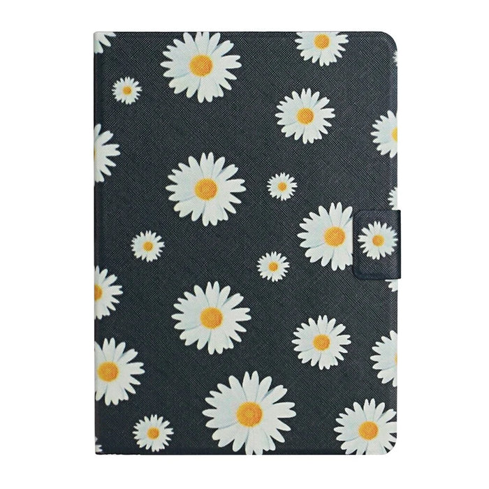 For iPad (2025) / 10.9 (2022) Stand Card Holder Pattern Printing Tablet Cover PU Leather Auto Wake / Sleep Anti-Drop Case - Daisy - 4