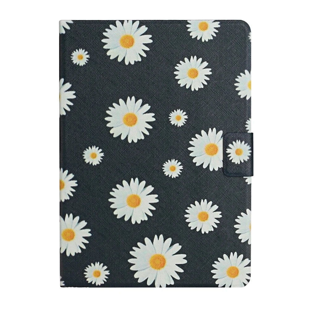 For iPad (2025) / 10.9 (2022) Stand Card Holder Pattern Printing Tablet Cover PU Leather Auto Wake / Sleep Anti-Drop Case - Daisy - 5