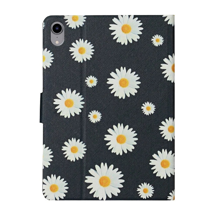 For iPad (2025) / 10.9 (2022) Stand Card Holder Pattern Printing Tablet Cover PU Leather Auto Wake / Sleep Anti-Drop Case - Daisy - 6
