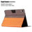 For iPad (2025) / 10.9 (2022) PU Leather Bi-Color Splicing Tablet Case Folding Stand Cover with Card Holder - Orange - 7
