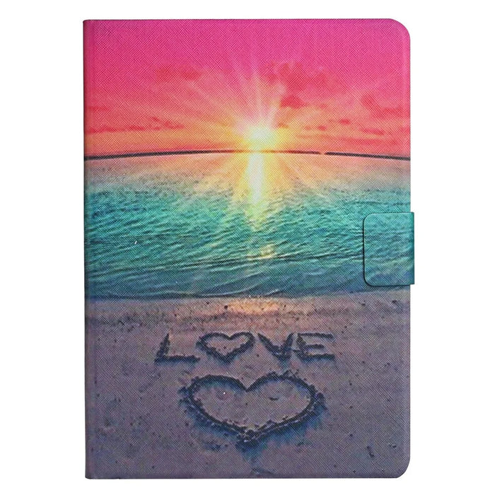 For iPad (2025) / 10.9 (2022) Pattern Printing PU Leather Tablet Case Card Holder Stand Anti-Scratch Cover with Auto Wake  /  Sleep Function - Sunrise - 4