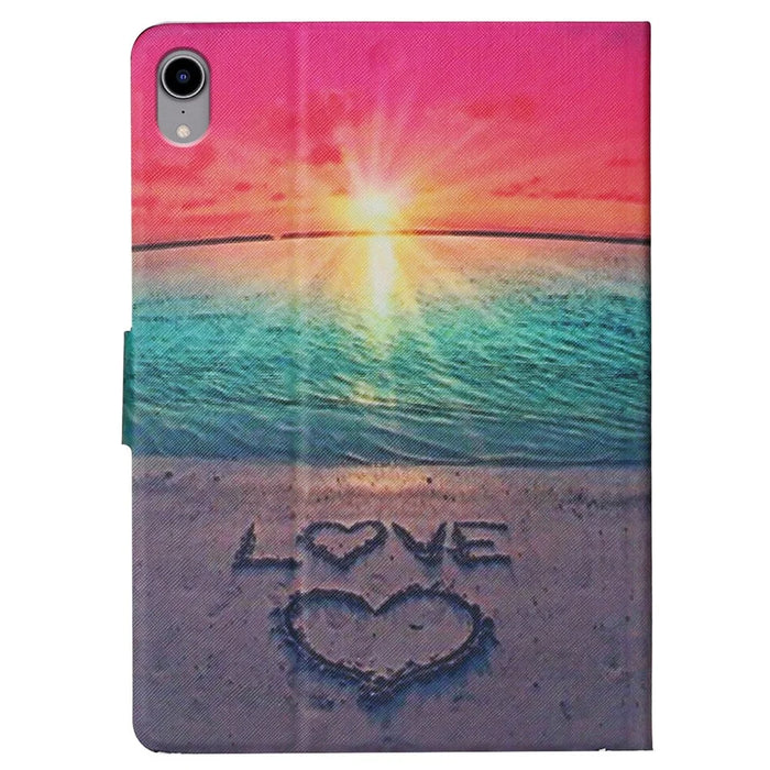 For iPad (2025) / 10.9 (2022) Pattern Printing PU Leather Tablet Case Card Holder Stand Anti-Scratch Cover with Auto Wake  /  Sleep Function - Sunrise - 5