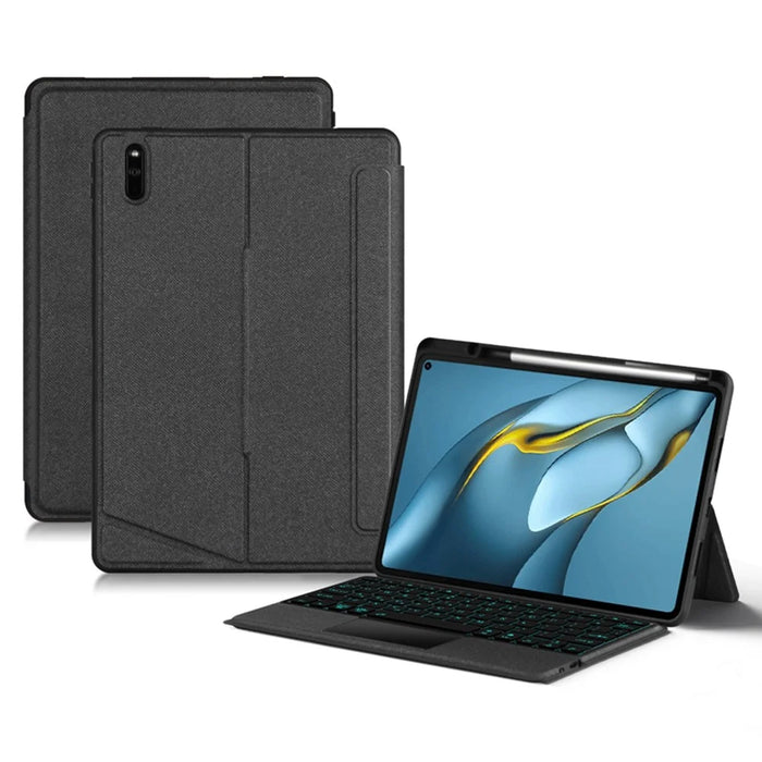 For Huawei MatePad Pro 10.8 (2019) / (2021) Leather Case + Bluetooth-compatible Keyboard with Backlight Trackpad - 1