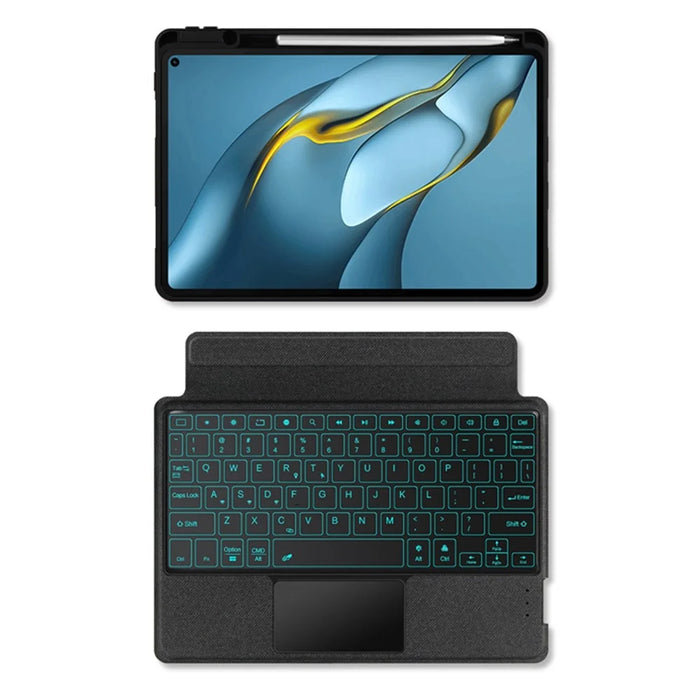 For Huawei MatePad Pro 10.8 (2019) / (2021) Leather Case + Bluetooth-compatible Keyboard with Backlight Trackpad - 3