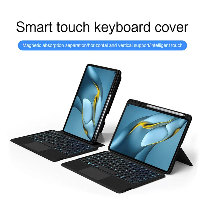 For Huawei MatePad Pro 10.8 (2019) / (2021) Leather Case + Bluetooth-compatible Keyboard with Backlight Trackpad - 6