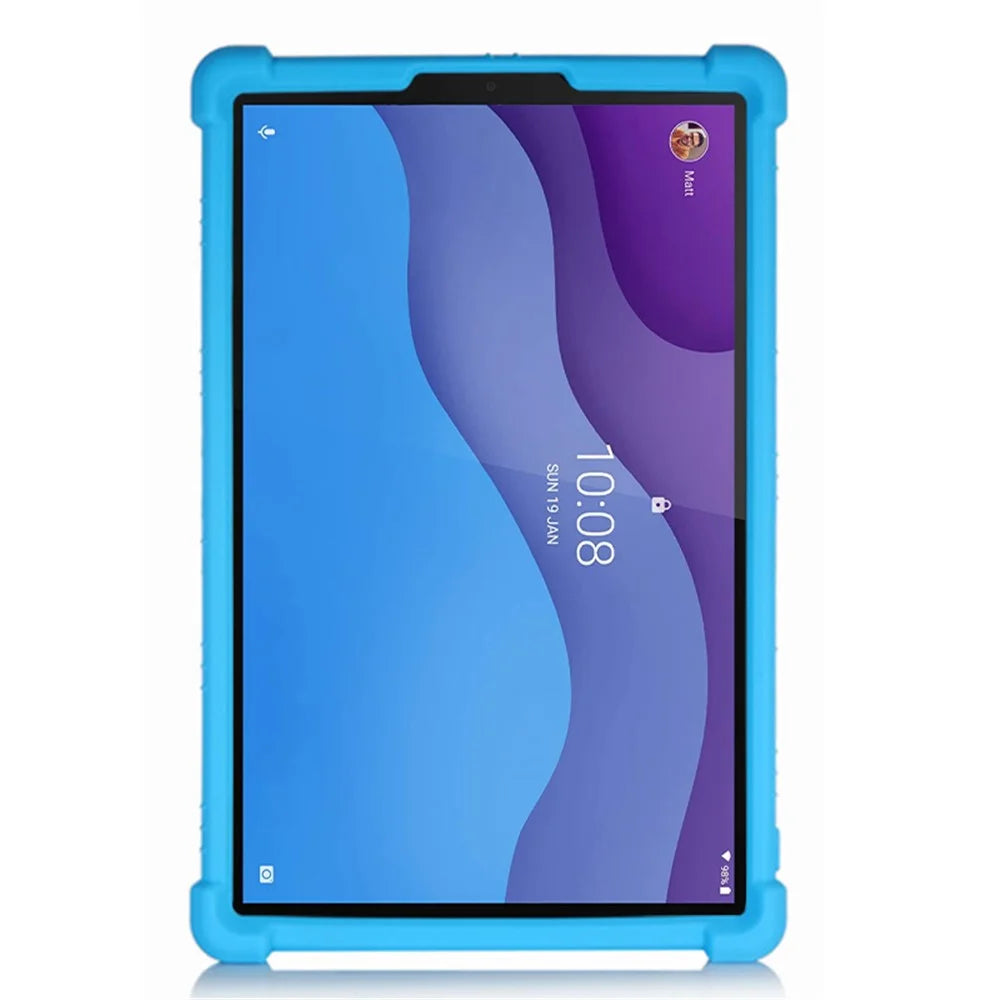 For Lenovo Tab M10 (Gen 3) TB-328FU / TB-328XU Silicone Shockproof Tablet Cover Corner Cushion PC Kickstand Anti-Slip Kids Friendly Protective Case - Sky Blue - 2