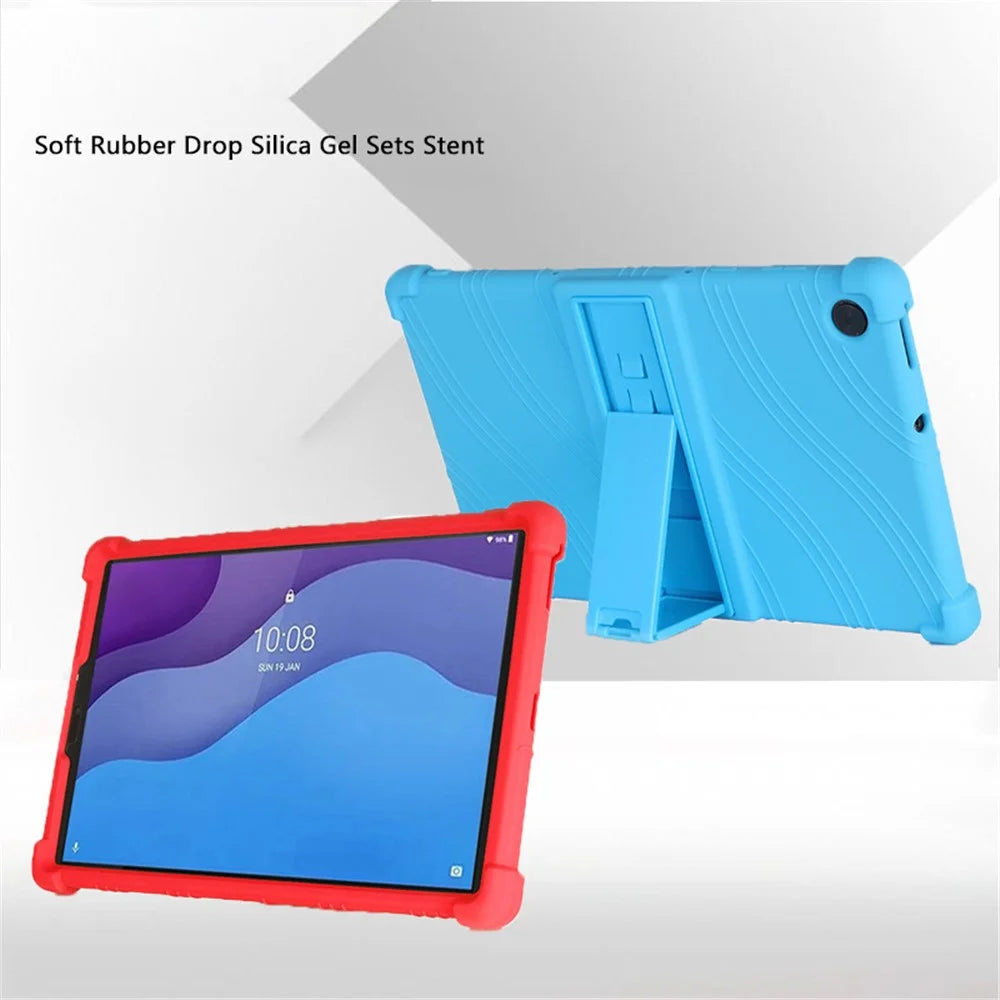 For Lenovo Tab M10 (Gen 3) TB-328FU / TB-328XU Silicone Shockproof Tablet Cover Corner Cushion PC Kickstand Anti-Slip Kids Friendly Protective Case - Sky Blue - 4