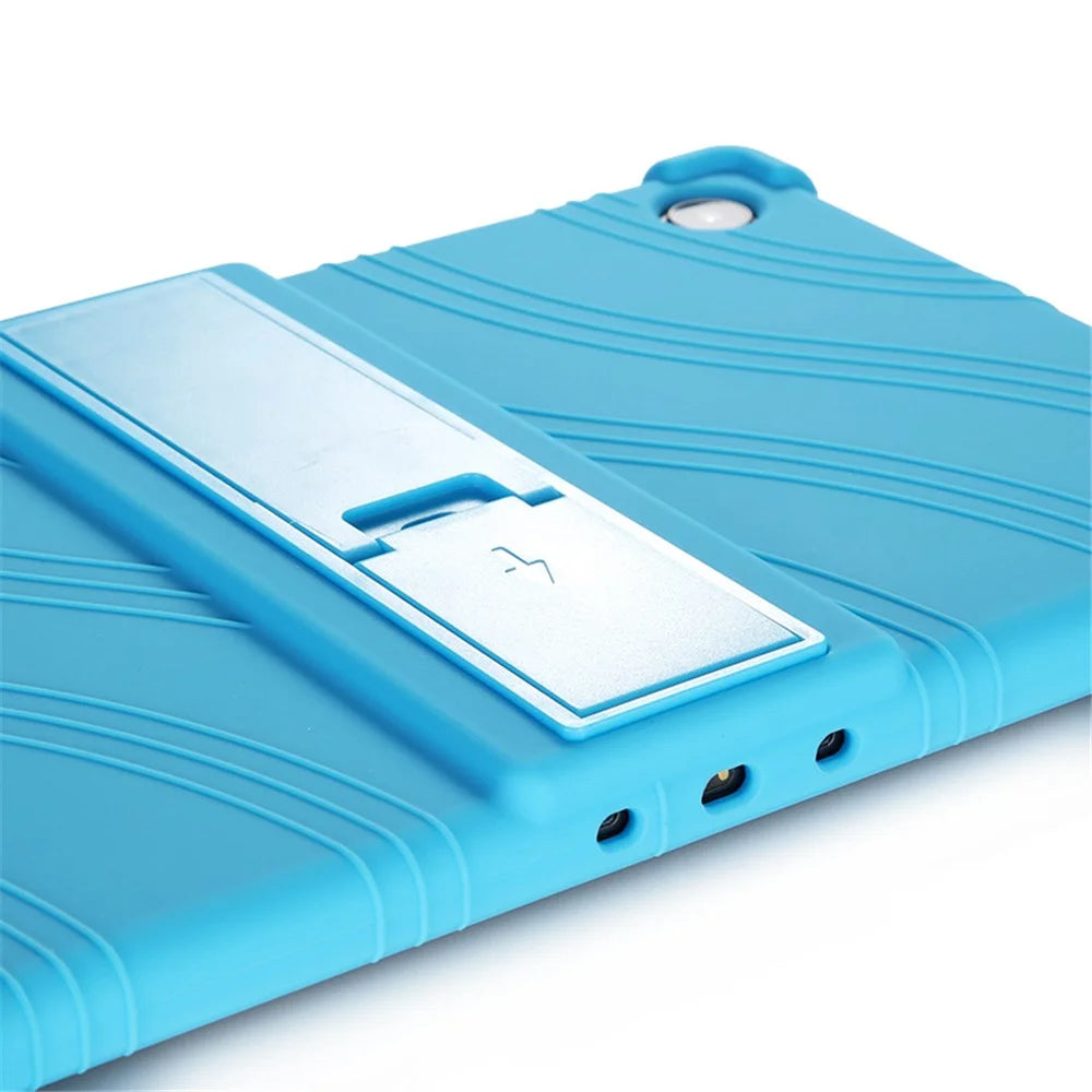 For Lenovo Tab M10 (Gen 3) TB-328FU / TB-328XU Silicone Shockproof Tablet Cover Corner Cushion PC Kickstand Anti-Slip Kids Friendly Protective Case - Sky Blue - 6