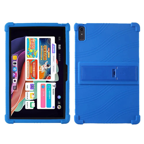For Lenovo Tab P11 Gen 2 / Tab P11 2022 TB-350 Kickstand Tablet Case Soft Silicone Reinforced Four Corner Shockproof Cover - Dark Blue - 1