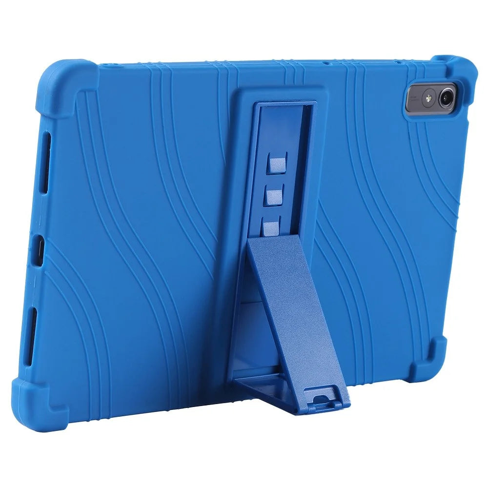 For Lenovo Tab P11 Gen 2 / Tab P11 2022 TB-350 Kickstand Tablet Case Soft Silicone Reinforced Four Corner Shockproof Cover - Dark Blue - 5