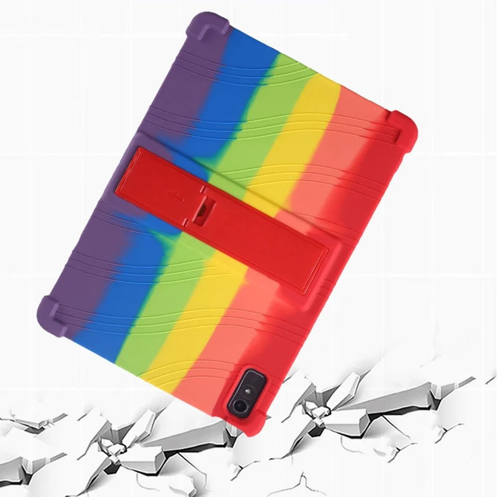 For Lenovo Tab P11 Gen 2 / Tab P11 2022 TB-350 Kickstand Tablet Case Soft Silicone Reinforced Four Corner Shockproof Cover - Dark Blue - 7