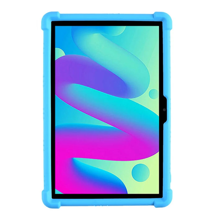 For TCL Tab 10L / Tab 10 HD 4G Soft Skin Silicone Protective Case Honey Comb Multi-Angle Kickstand Tablet Cover - Sky Blue - 2