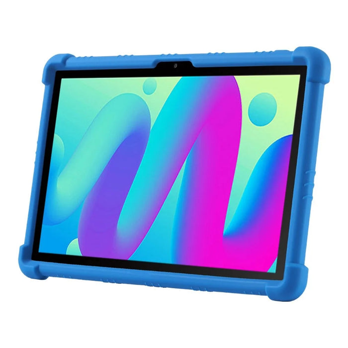 For TCL Tab 10L / Tab 10 HD 4G Soft Skin Silicone Protective Case Honey Comb Multi-Angle Kickstand Tablet Cover - Sky Blue - 4