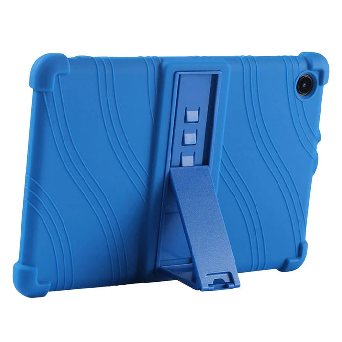 For TCL Tab 10L / Tab 10 HD 4G Soft Skin Silicone Protective Case Honey Comb Multi-Angle Kickstand Tablet Cover - Sky Blue - 5