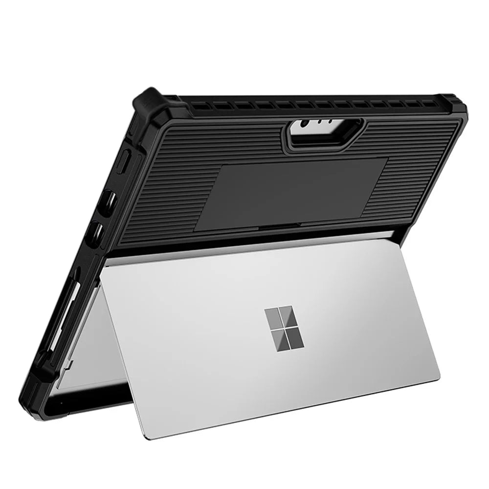 Shockproof Case for Microsoft Surface Pro 9 Hard PC Soft TPU Laptop Case Anti-Scratch Stripe Pattern Protective Cover - 2