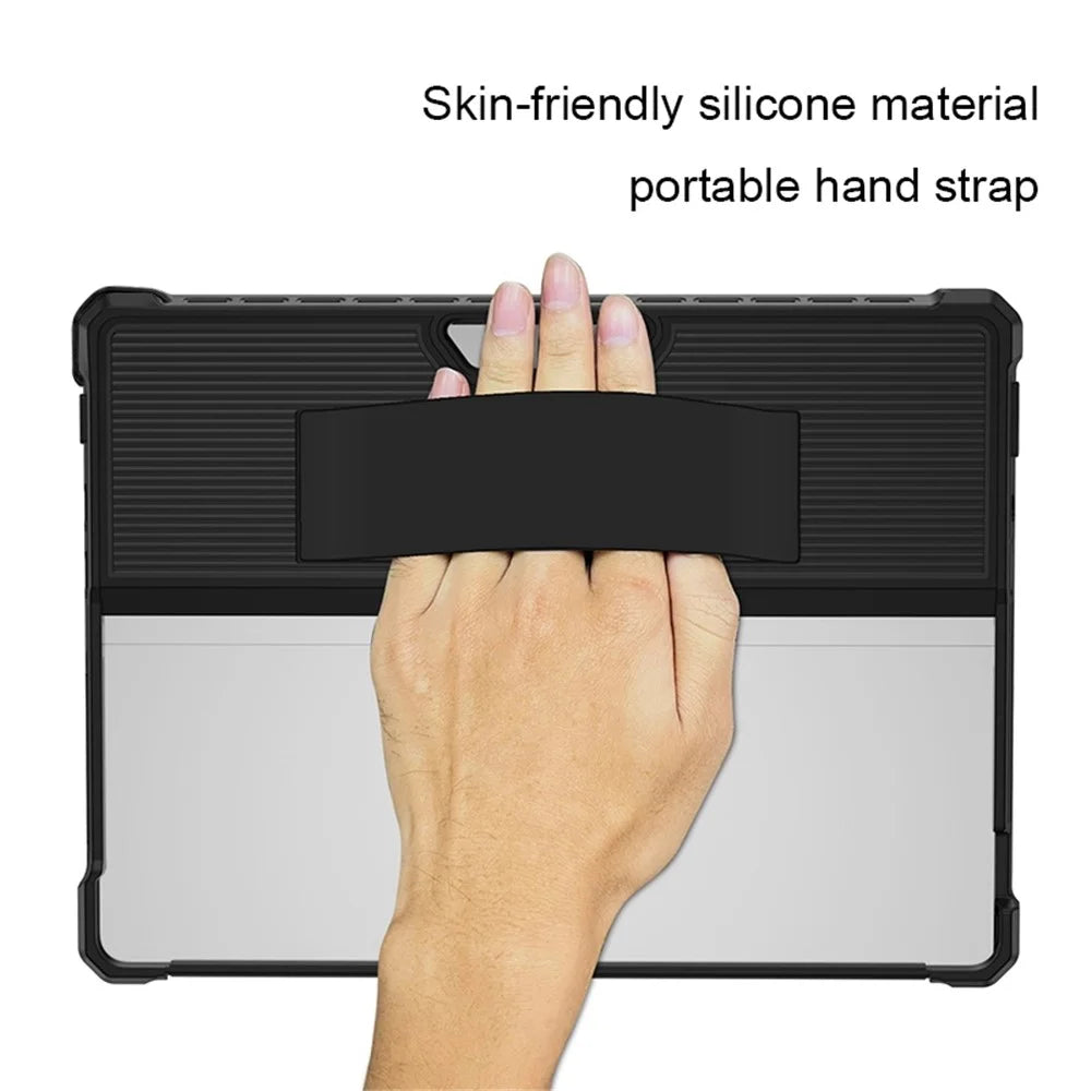 Shockproof Case for Microsoft Surface Pro 9 Hard PC Soft TPU Laptop Case Anti-Scratch Stripe Pattern Protective Cover - 3