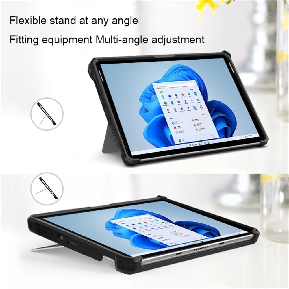 Shockproof Case for Microsoft Surface Pro 9 Hard PC Soft TPU Laptop Case Anti-Scratch Stripe Pattern Protective Cover - 5