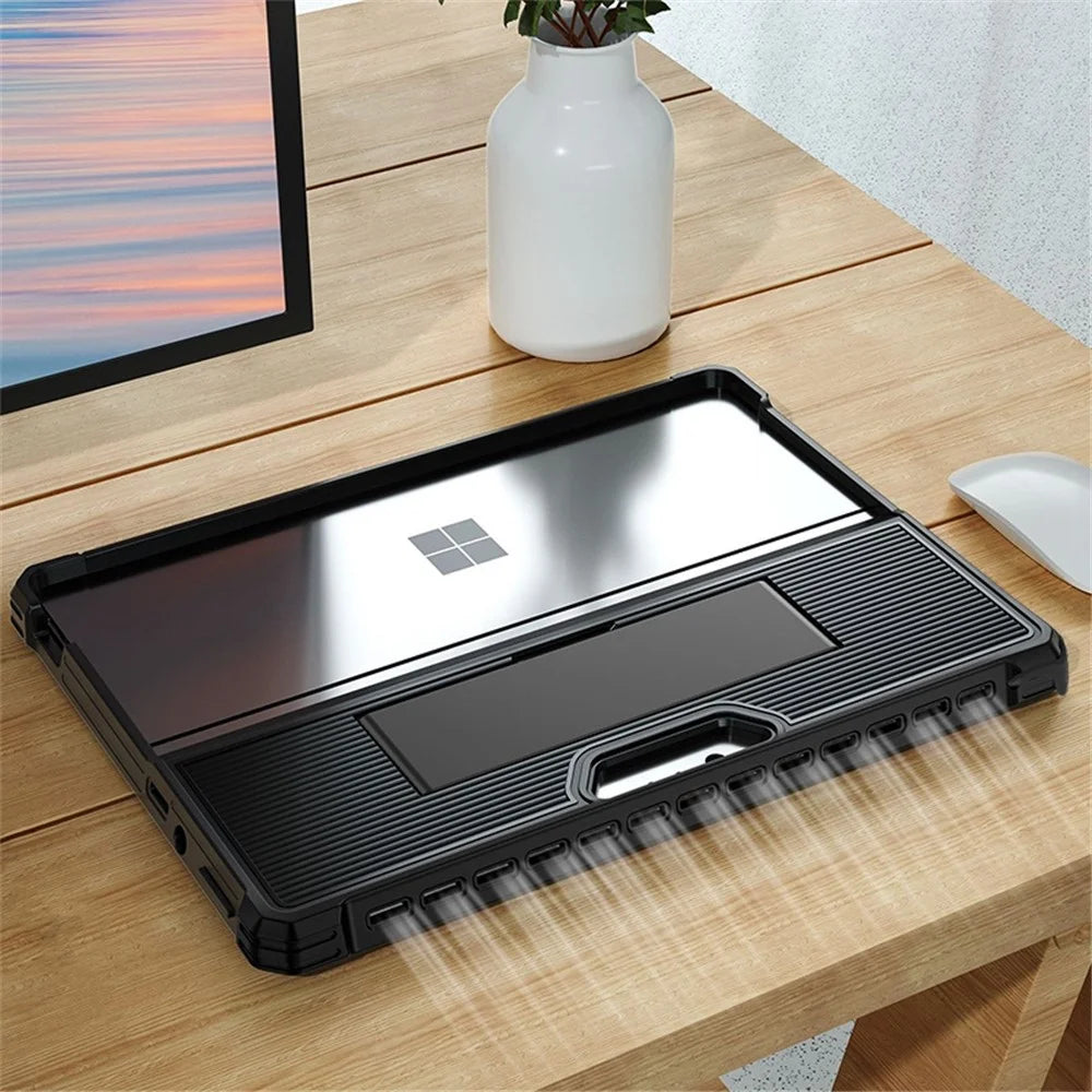 Shockproof Case for Microsoft Surface Pro 9 Hard PC Soft TPU Laptop Case Anti-Scratch Stripe Pattern Protective Cover - 6