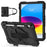 Shockproof Tablet Case for iPad (2025) / 10.9 (2022) / Air (2020) / Air (2022) PC + Silicone Kickstand Cover with Hand Strap - All Black - 1