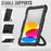 Shockproof Drop-Proof Tablet Case for iPad (2025) / 10.9 (2022) PC + Thickened Silicone Kickstand Cover with Hand Grip - All Black - 5