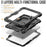 Shockproof Drop-Proof Tablet Case for iPad (2025) / 10.9 (2022) PC + Thickened Silicone Kickstand Cover with Hand Grip - All Black - 7