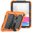 For iPad (2025) / 10.9 (2022) Silicone+PC Protective Case Kickstand Shockproof Tablet Cover with Shoulder Strap - Black / Orange - 1