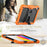 For iPad (2025) / 10.9 (2022) Silicone+PC Protective Case Kickstand Shockproof Tablet Cover with Shoulder Strap - Black / Orange - 3
