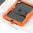 For iPad (2025) / 10.9 (2022) Silicone+PC Protective Case Kickstand Shockproof Tablet Cover with Shoulder Strap - Black / Orange - 5