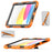 For iPad (2025) / 10.9 (2022) Silicone+PC Protective Case Kickstand Shockproof Tablet Cover with Shoulder Strap - Black / Orange - 7