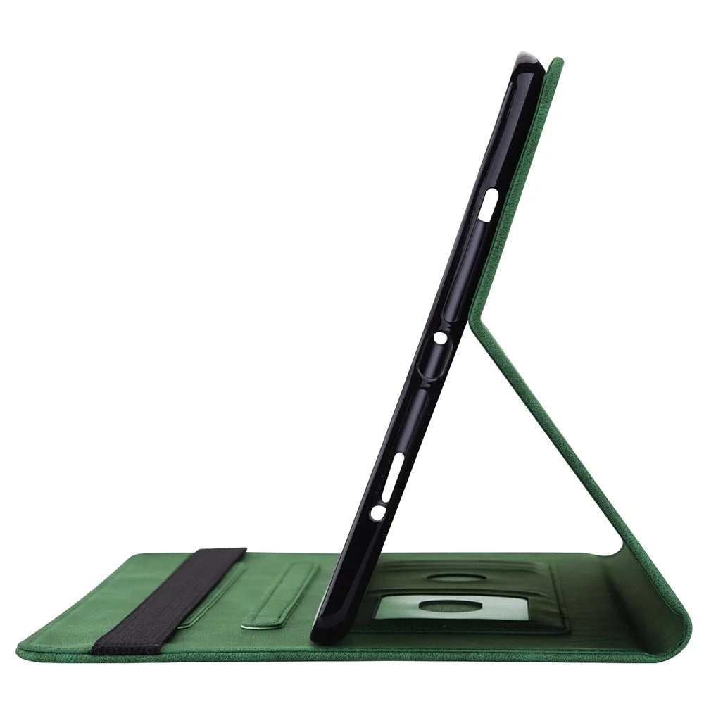 For iPad (2025) / 10.9 (2022) Butterfly Flower Imprinted PU Leather Card Holder Stand Smart Tablet Case with Pencil Holder - Green - 5