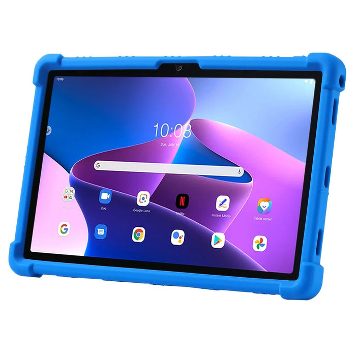 For Lenovo Tab M10 Plus (3rd Gen) / Xiaoxin Pad 2022 10.6 inch 125F / 128 Anti-collision Soft Silicone Tablet Protective Case Cover with Adjustable PC Kickstand - Dark Blue - 4