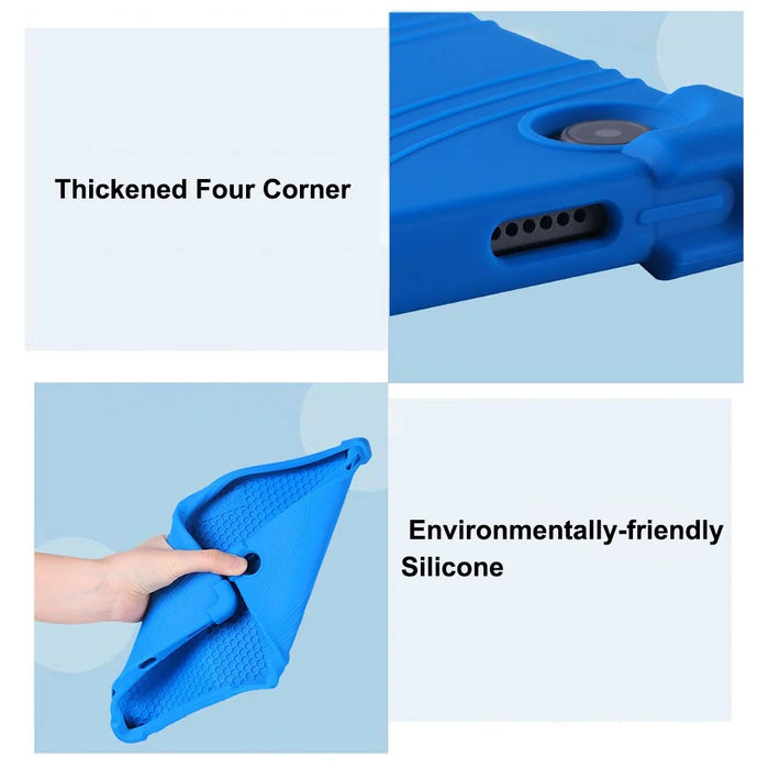For Lenovo Tab M10 Plus (3rd Gen) / Xiaoxin Pad 2022 10.6 inch 125F / 128 Anti-collision Soft Silicone Tablet Protective Case Cover with Adjustable PC Kickstand - Dark Blue - 6