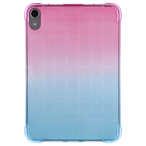 For iPad (2025) / 10.9 (2022) Gradient Color Soft TPU Tablet Case Thickened Four Corners Anti-Drop Protective Cover - Pink / Green - 1