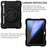 PC + Silicone Protective Case for iPad (2025) / 10.9 (2022) Grip Ring Kickstand Design Tablet Drop-Proof Cover with Shoulder Strap - Black - 2