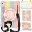 For iPad (2025) / 10.9 (2022) Colorful Tablet Protective Case Rotatable Kickstand Cover with Shoulder Strap - Colorful Rose Gold - 1