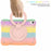 For iPad (2025) / 10.9 (2022) Colorful Tablet Protective Case Rotatable Kickstand Cover with Shoulder Strap - Colorful Rose Gold - 6