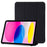 For iPad (2025) / 10.9 (2022) Three-Fold Stand PU Leather + Silicone Cover Tablet Anti-Drop Shockproof Case - Black - 1