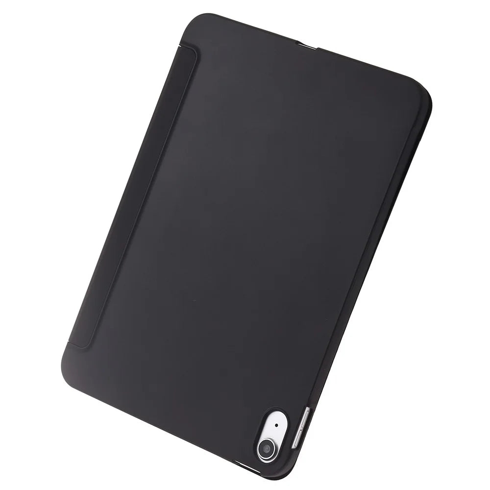 For iPad (2025) / 10.9 (2022) Three-Fold Stand PU Leather + Silicone Cover Tablet Anti-Drop Shockproof Case - Black - 6