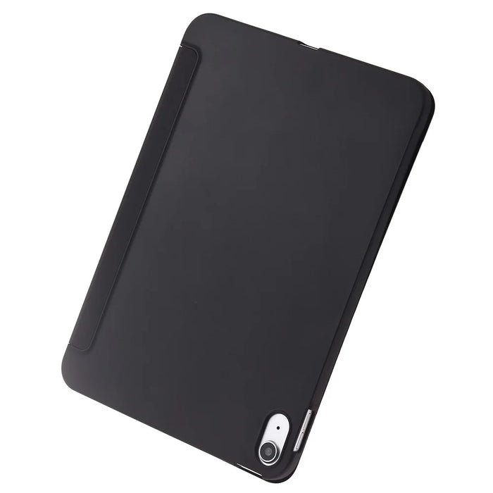 For iPad (2025) / 10.9 (2022) Three-Fold Stand PU Leather + Silicone Cover Tablet Anti-Drop Shockproof Case - Black - 6