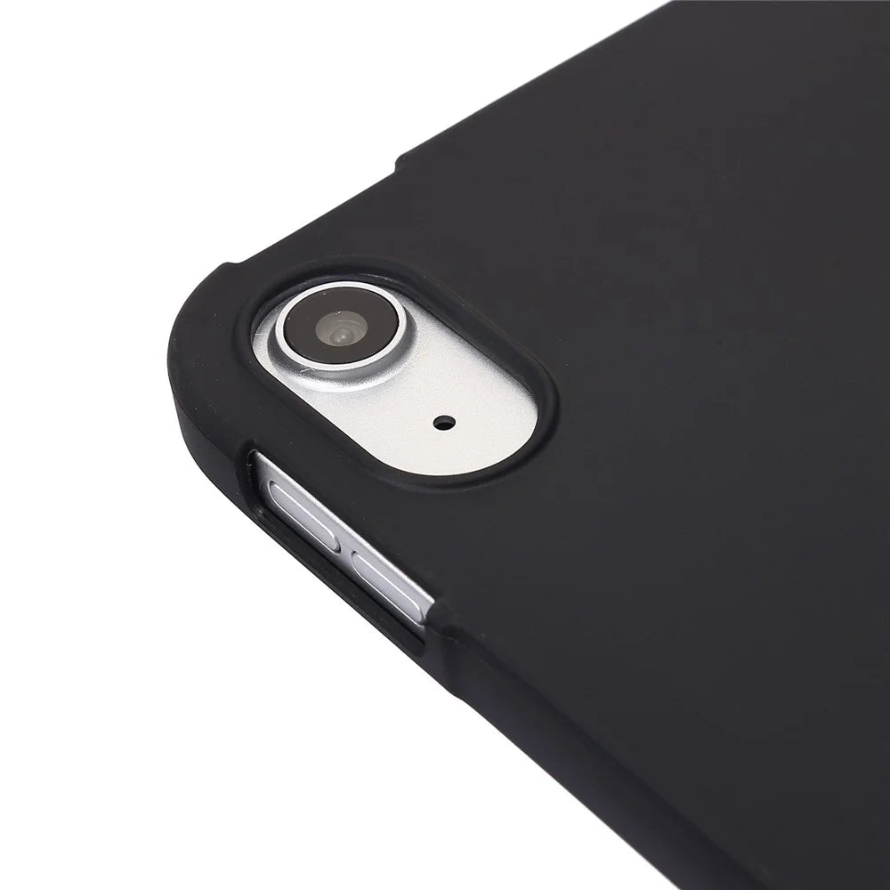 For iPad (2025) / 10.9 (2022) Three-Fold Stand PU Leather + Silicone Cover Tablet Anti-Drop Shockproof Case - Black - 7
